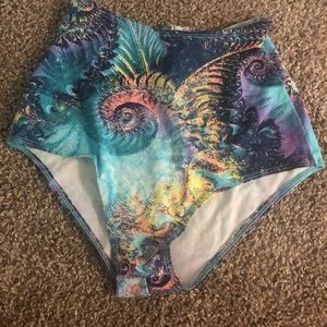 i heart raves rave shorts high waisted